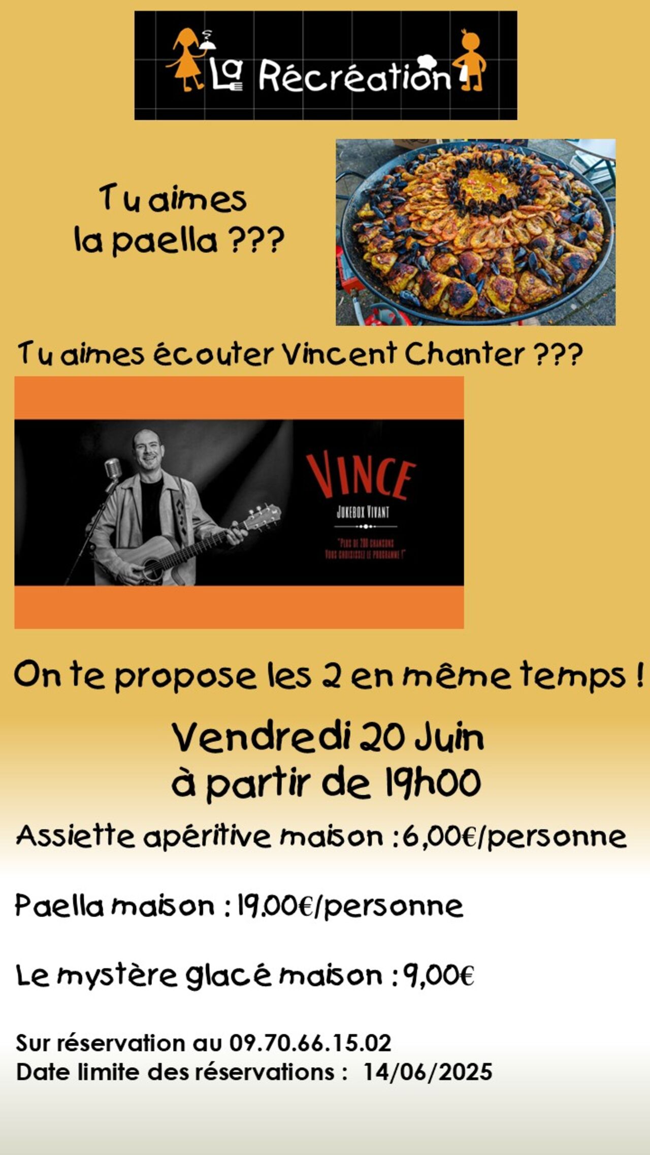 SOIREE CONCERT PAELLA 20 Juin 2025