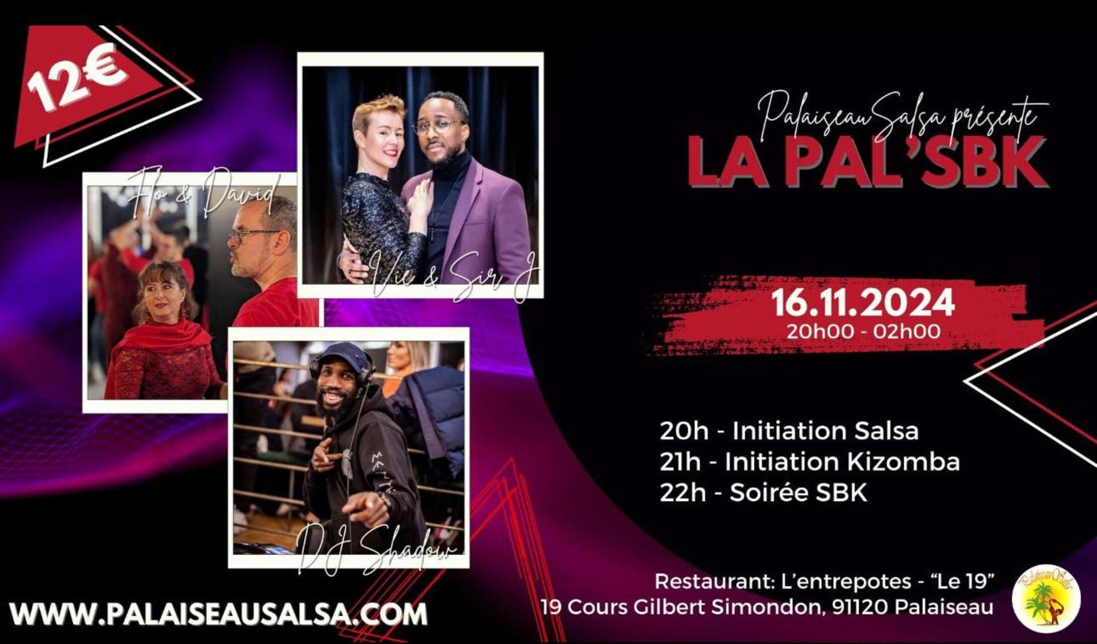 SOIRÉE SALSA BACHATA KIZOMBA LE 16 NOVEMBRE 2024