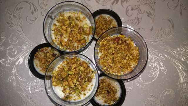 Flan libanais à la fleur d'oranger & pistaches...