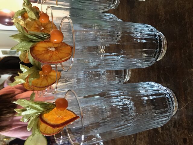 décoration oranges séchées/physalis