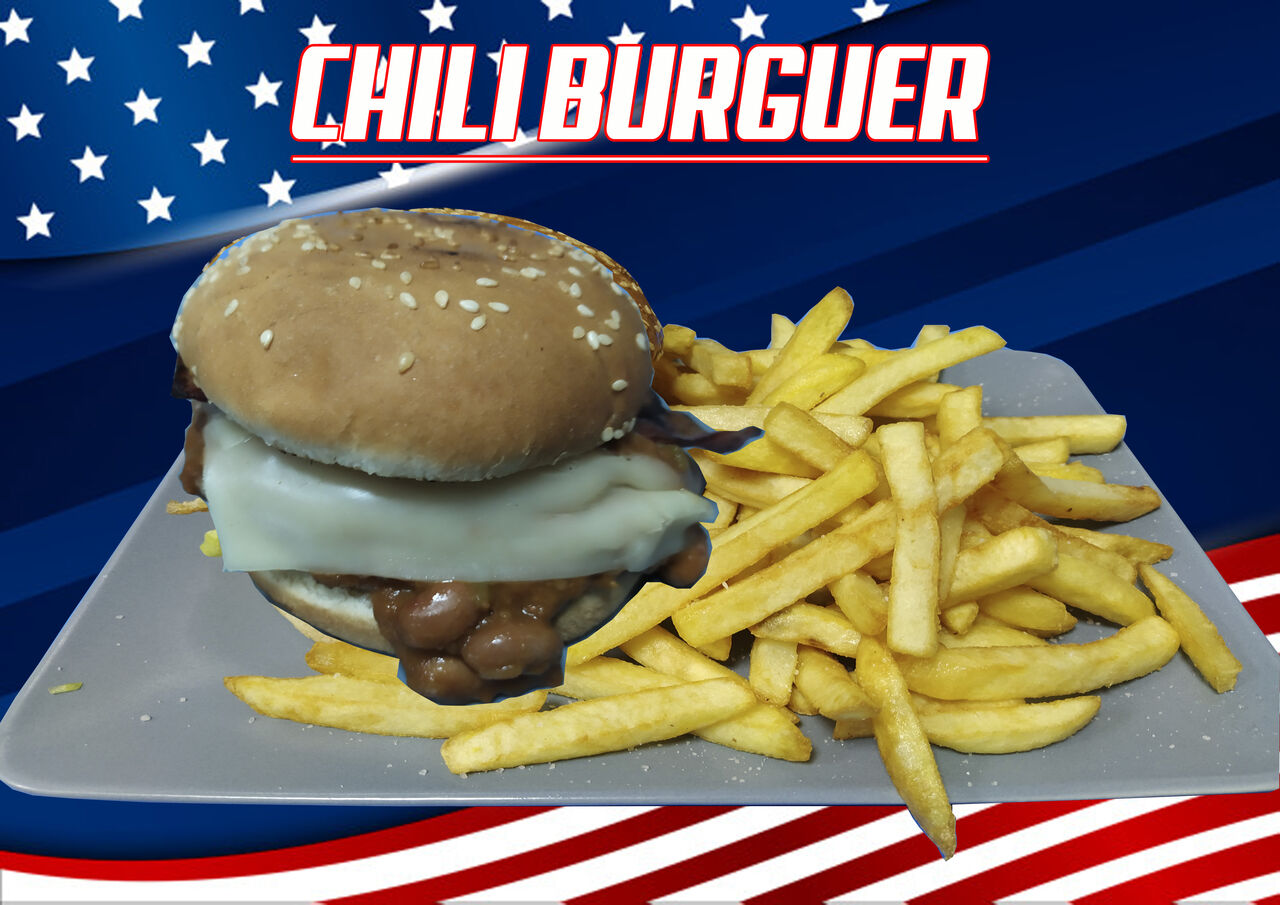 Carne, Bacón, Queso y Chili con Carne.
