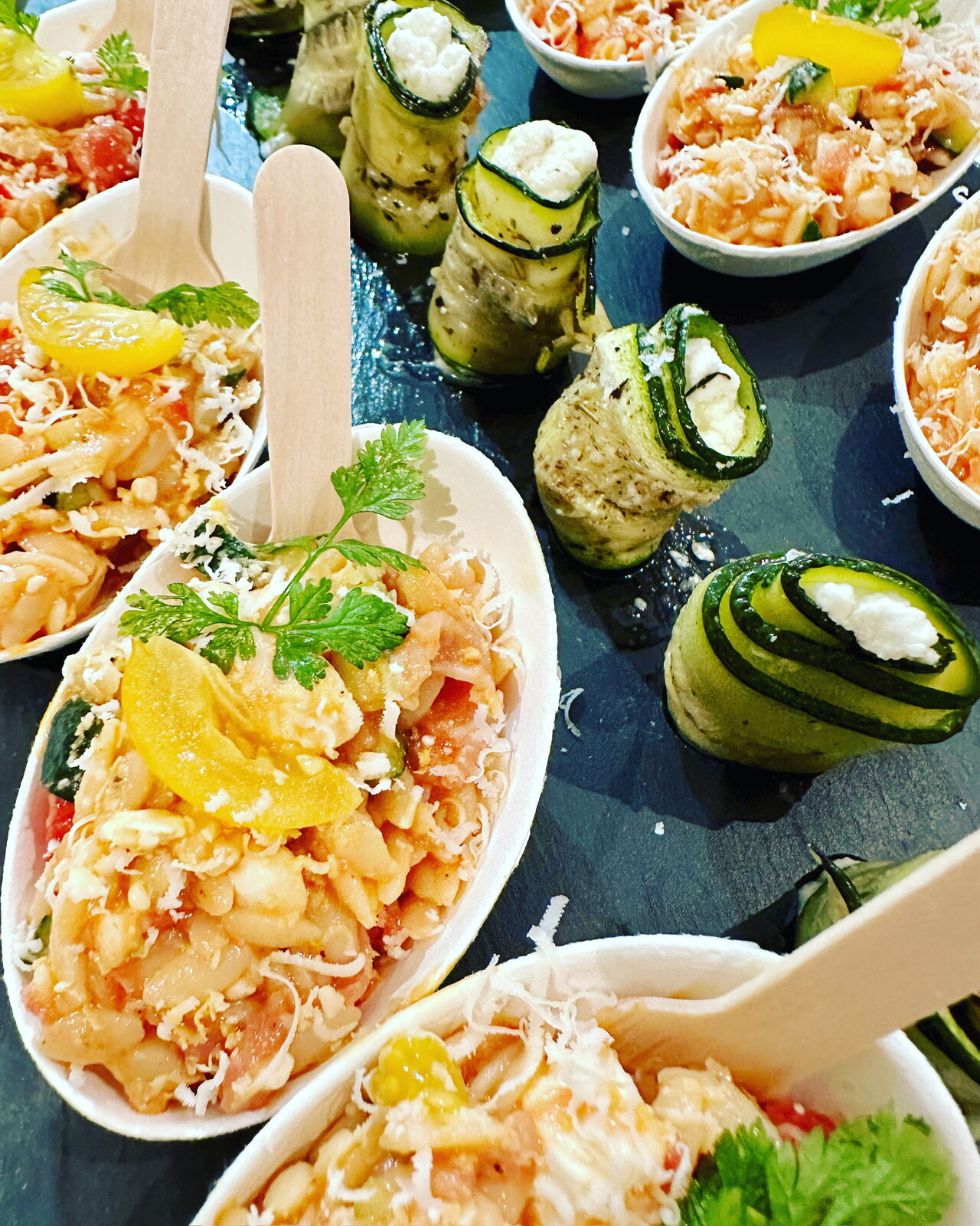 Verrine pasta peste Rossi et maki courgettes chèvre frais 