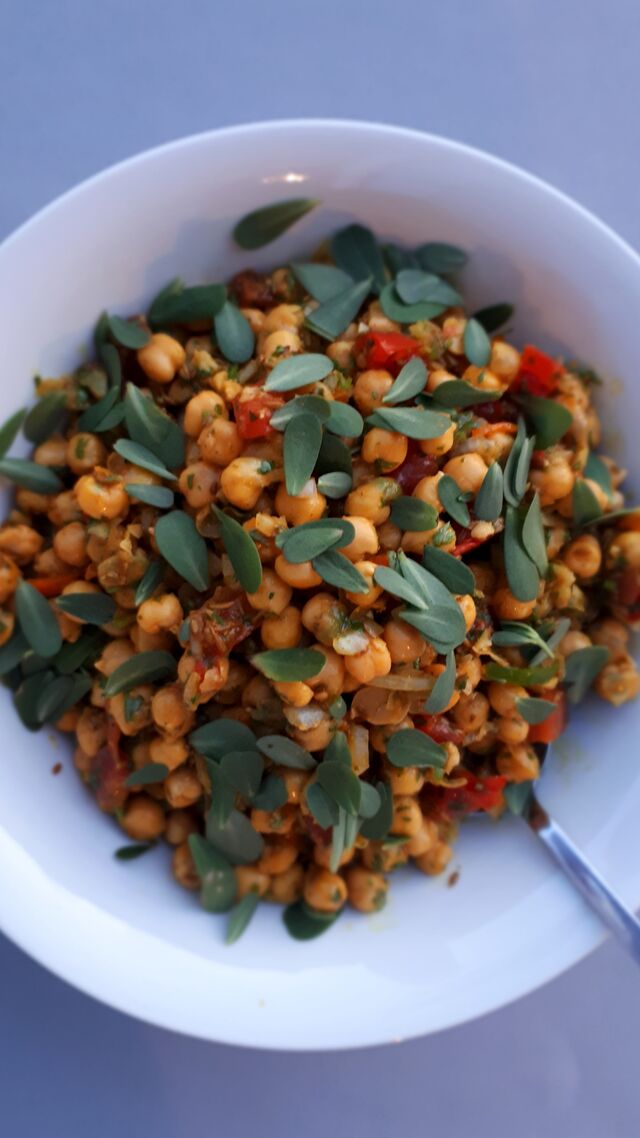 Salade de pois chiche au pourpier