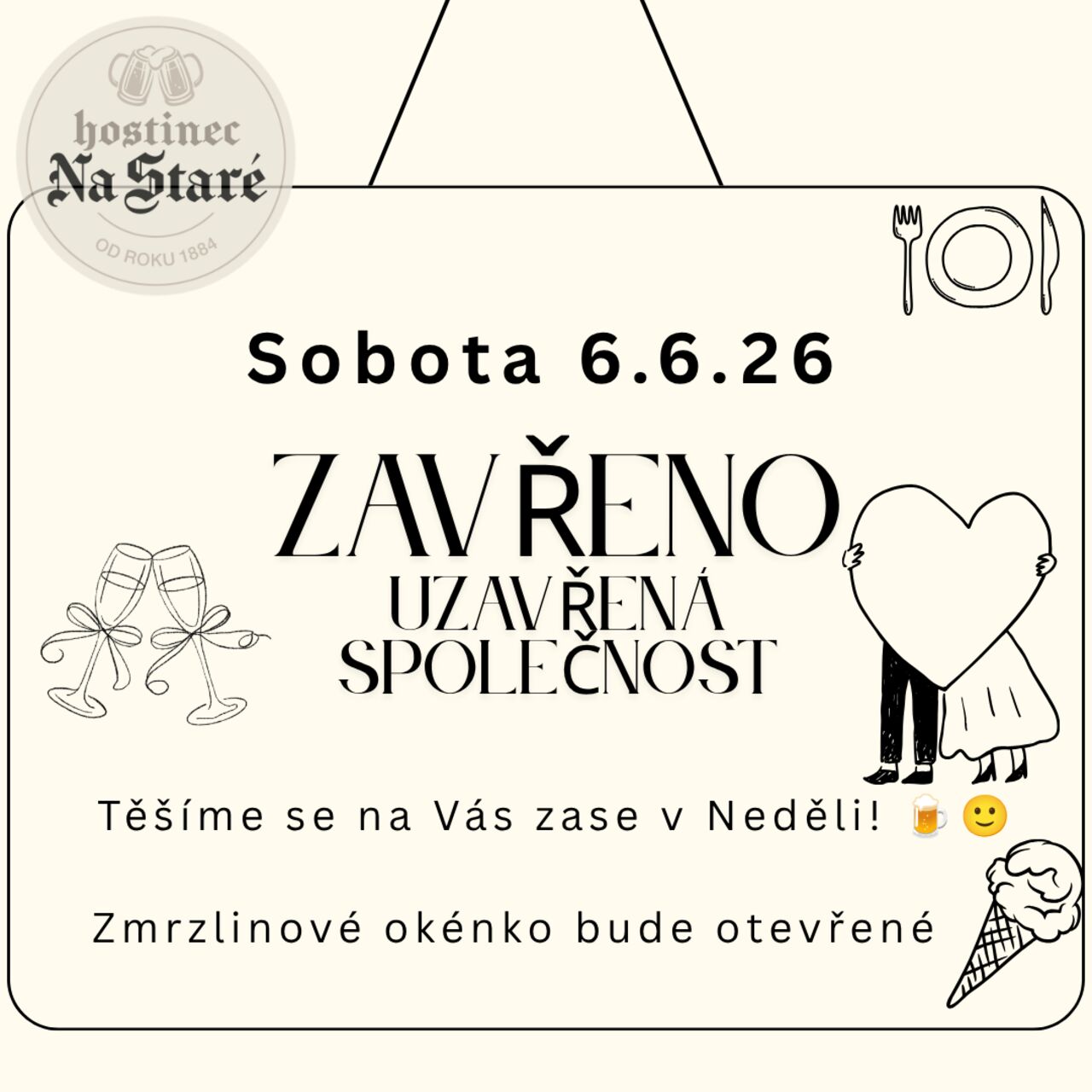 Sobota 6.6.2026 - ZAVŘENO