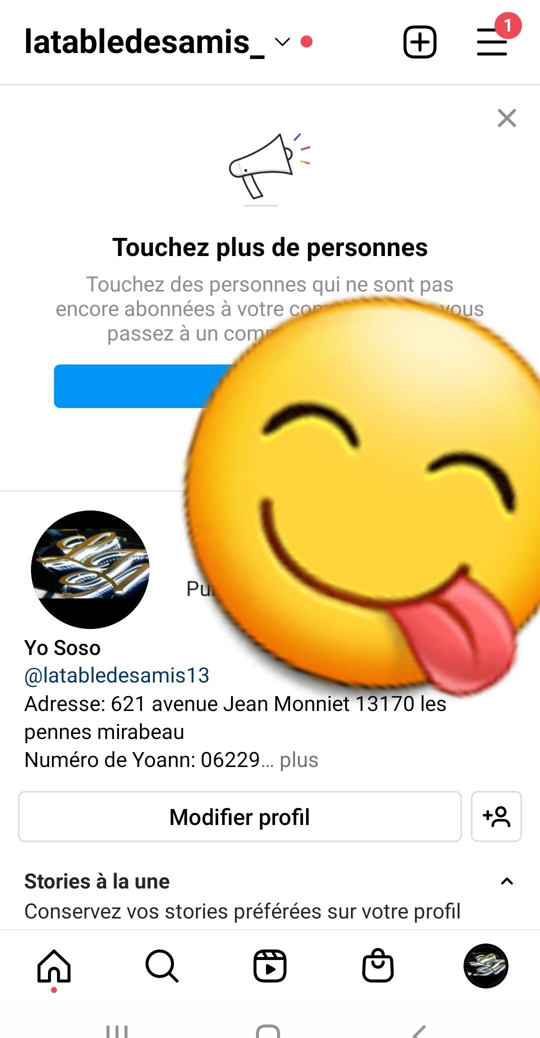 Instagram du restaurant 