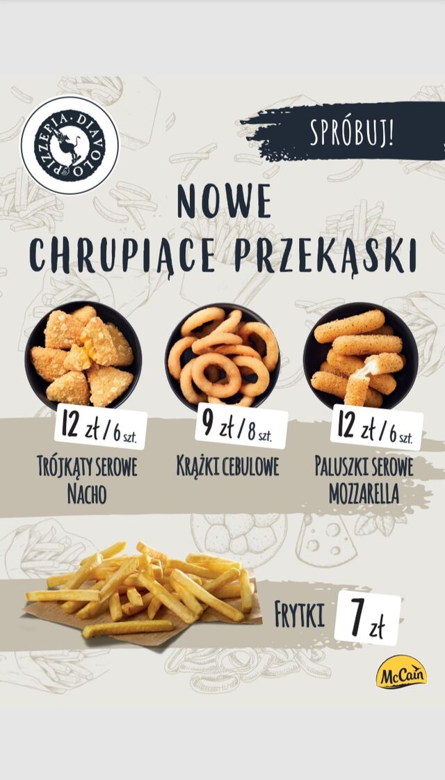 Oferta frytek i przekąsek. Zapraszamy na nasze dodatki🍟🍟🍟