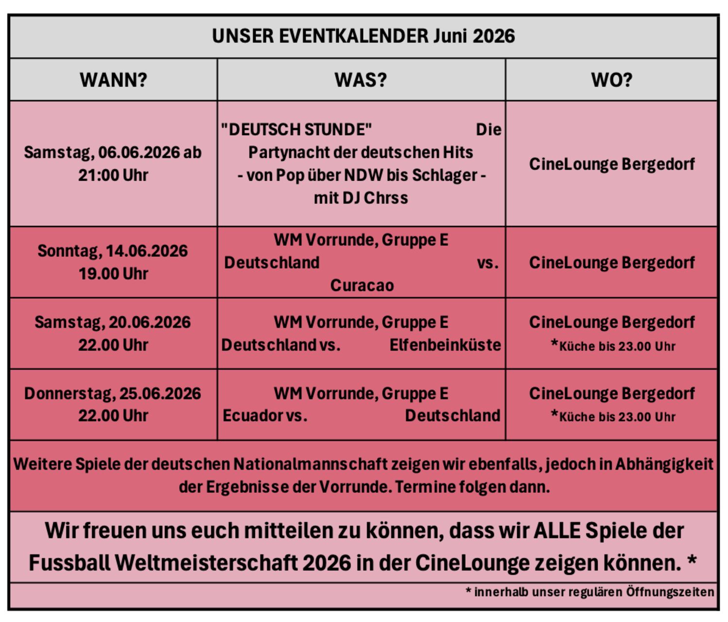 Unsere Events im Juni 2026