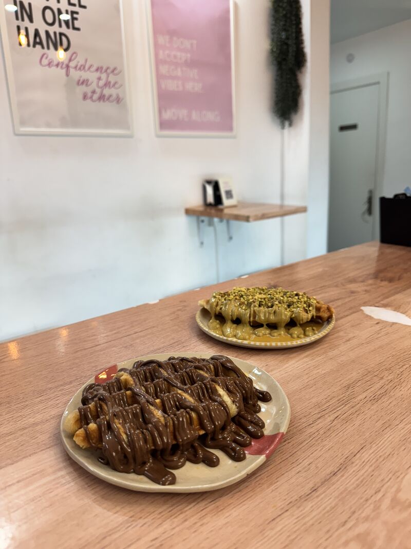 Croffle pistacho y croffle nutella