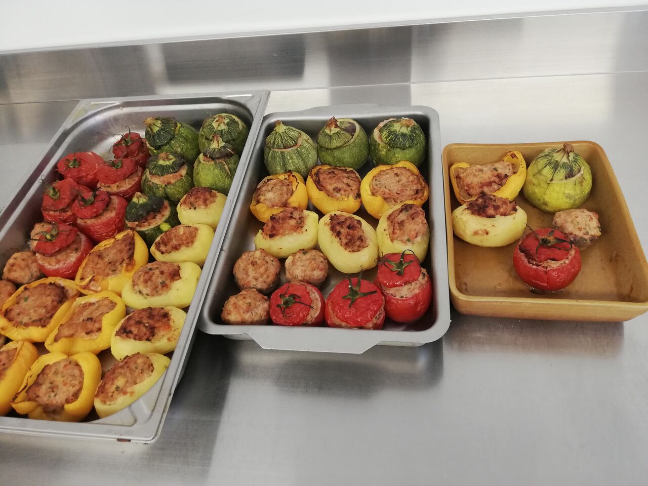 Petits farcis pdt, tomate, champi, courgette, poivron