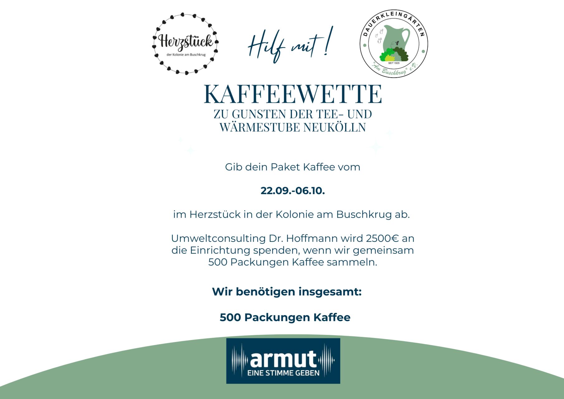 ☕ Gemeinsam Gutes tun – Kaffeewette im Herzstück vom 22.09.-06.10.2025