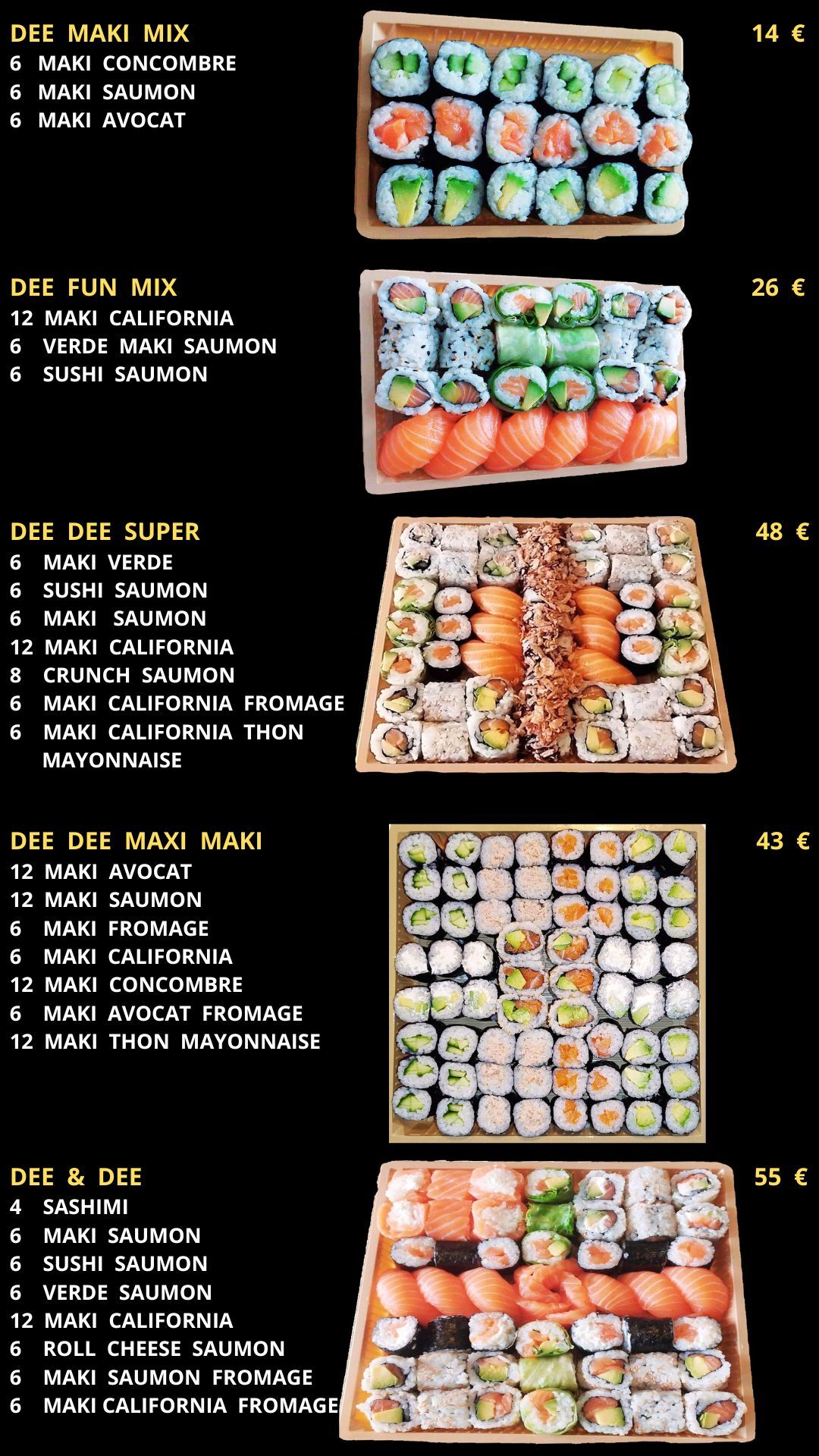 NOS GRANDS PLATEAUX SUSHIS
