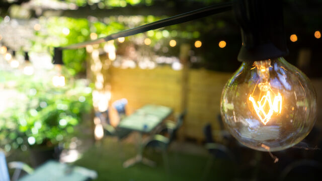 Jardin ombragé sous les vignes