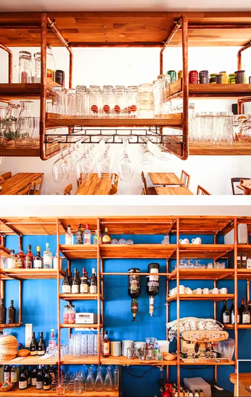 arrière bar et dessus de bar aérés et épurés