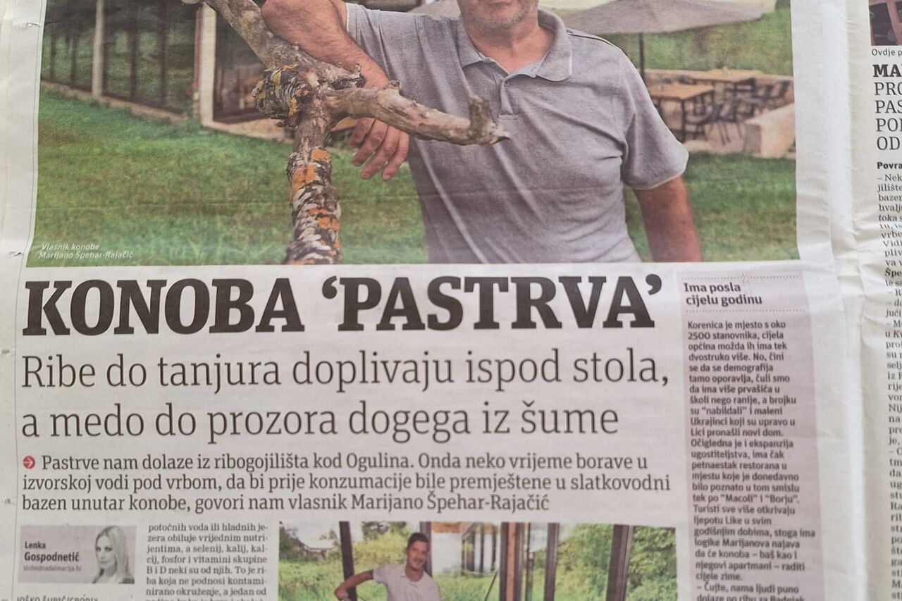 Ribe do tanjura doplivaju ispod stola, a medo do prozora dogega iz šume