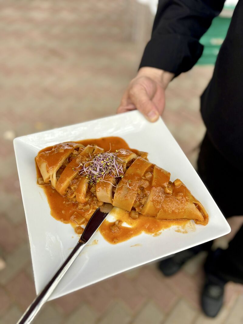 Calamar relleno de gambas 