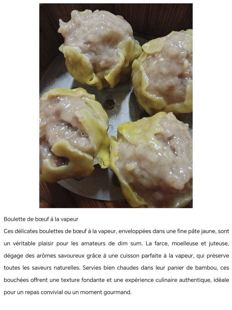 Boulette de bœuf à la vapeur 