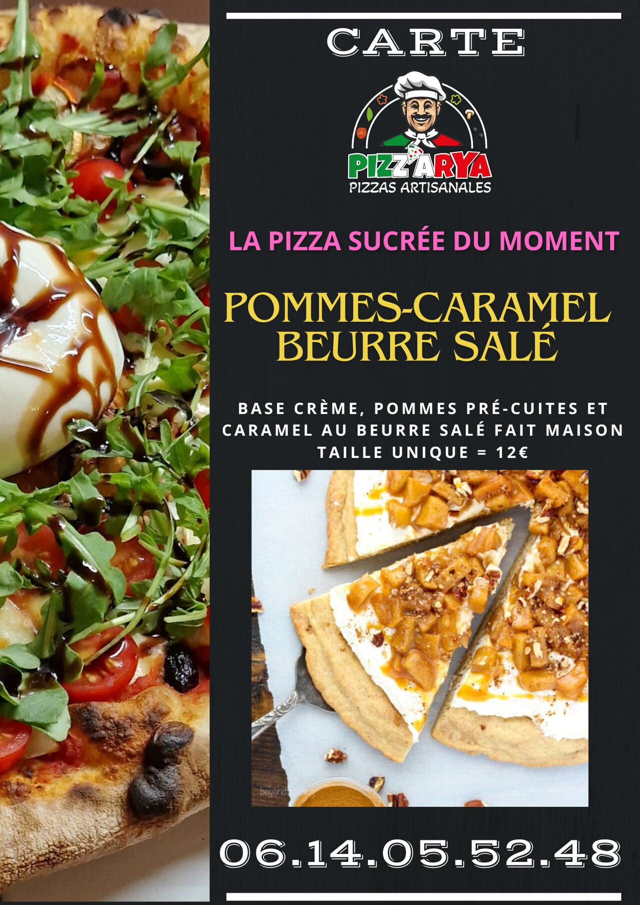 LA PIZZA DU MOMENT SUCREE : POMME CARAMEL