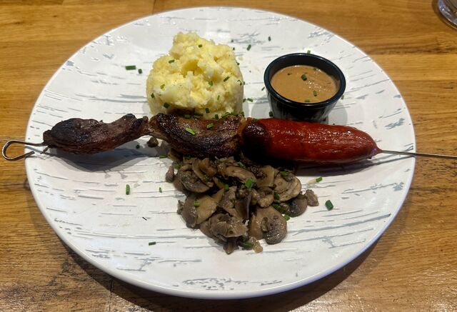 Brochette de magret de canard et chorizo 