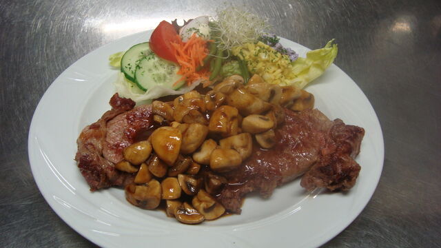 Entreçote gebakken champignons