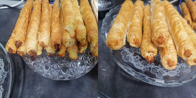 Börekstangen gefüllt mit Hack, Käse, Spinat und Kartoffel