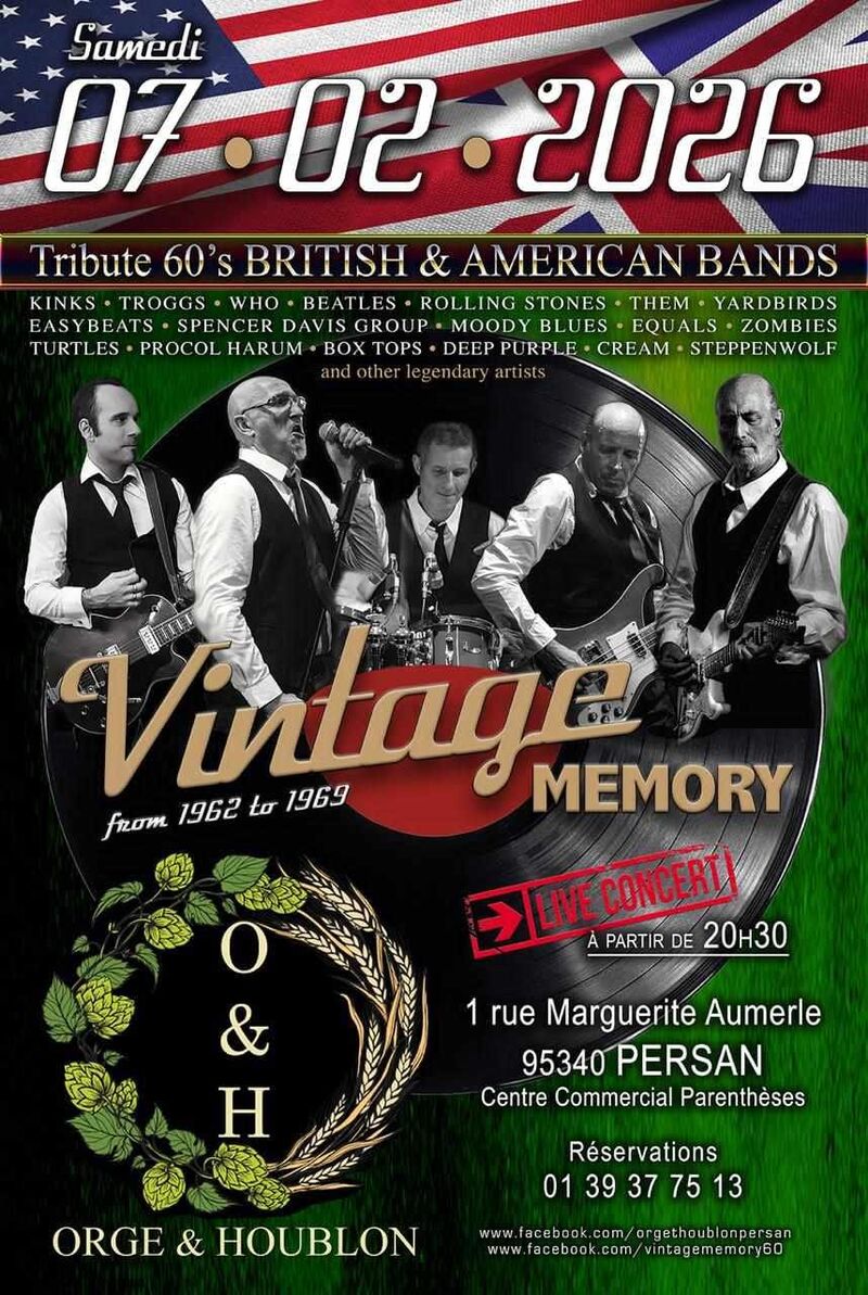 Concert des Vintage Memory samedi 7 février à 20h30