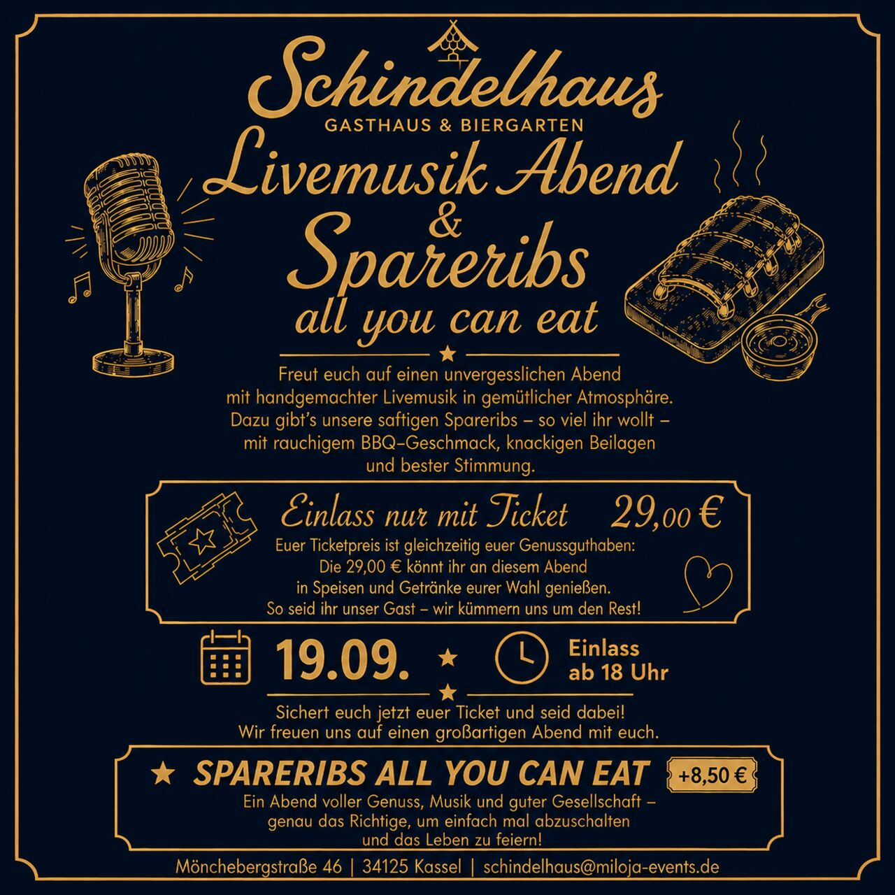 Livemusik und Spareribs Abend