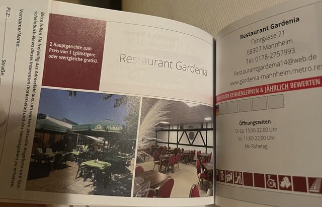 Restaurant Gardenia Mannheim German cuisine near me Book now