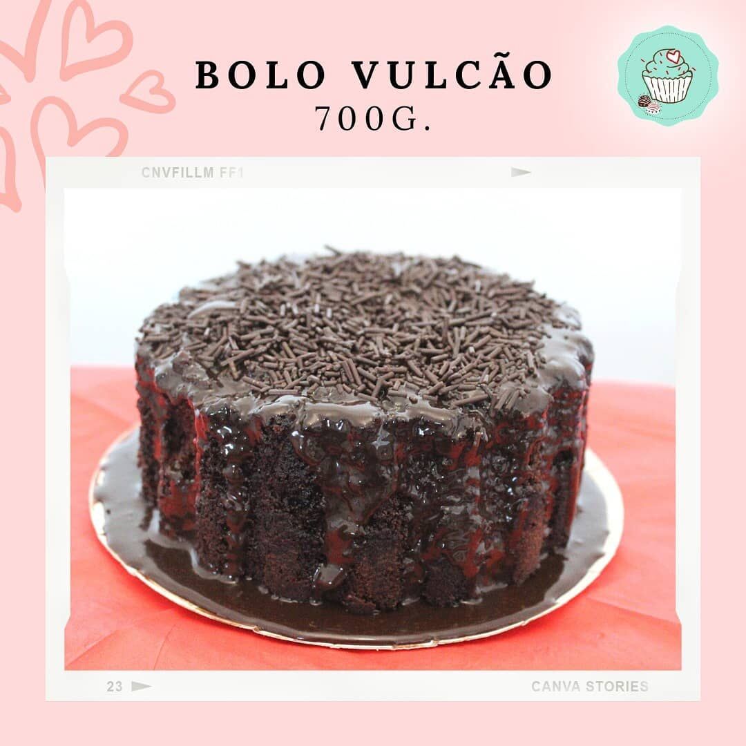 Bolo Vulcão, uma explosão de sabor! Disponível também na opção Vegan.