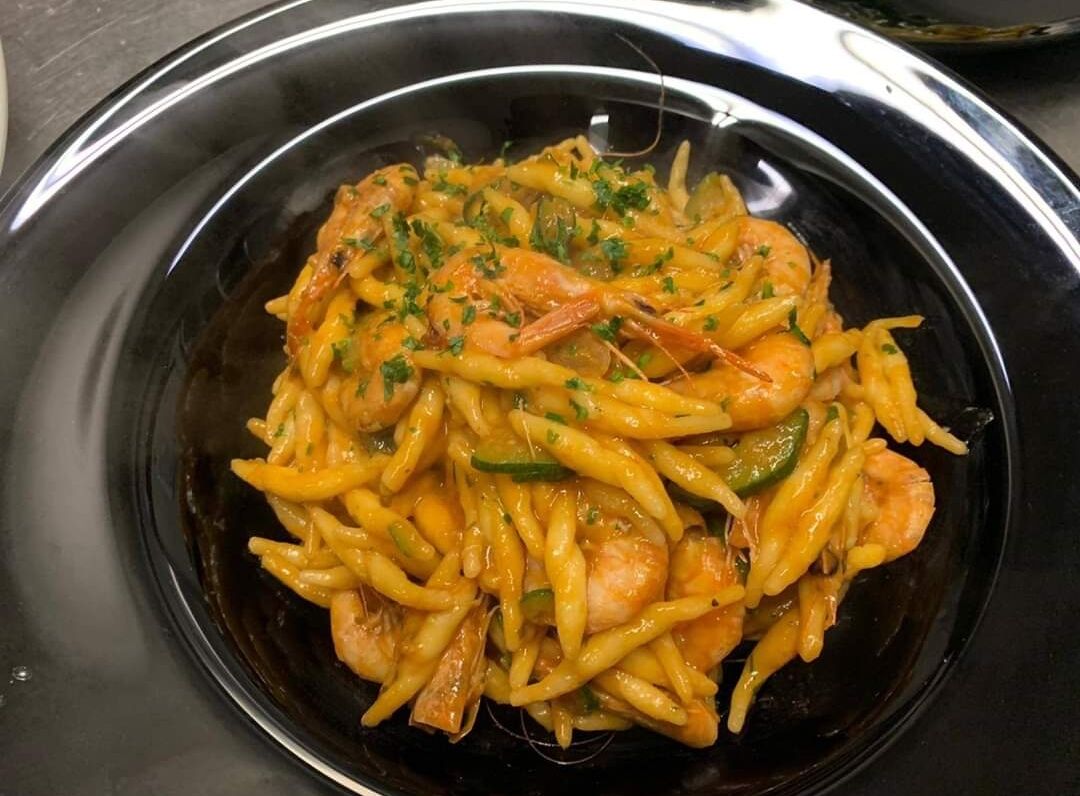 Trofie gamberi e zucchine 
