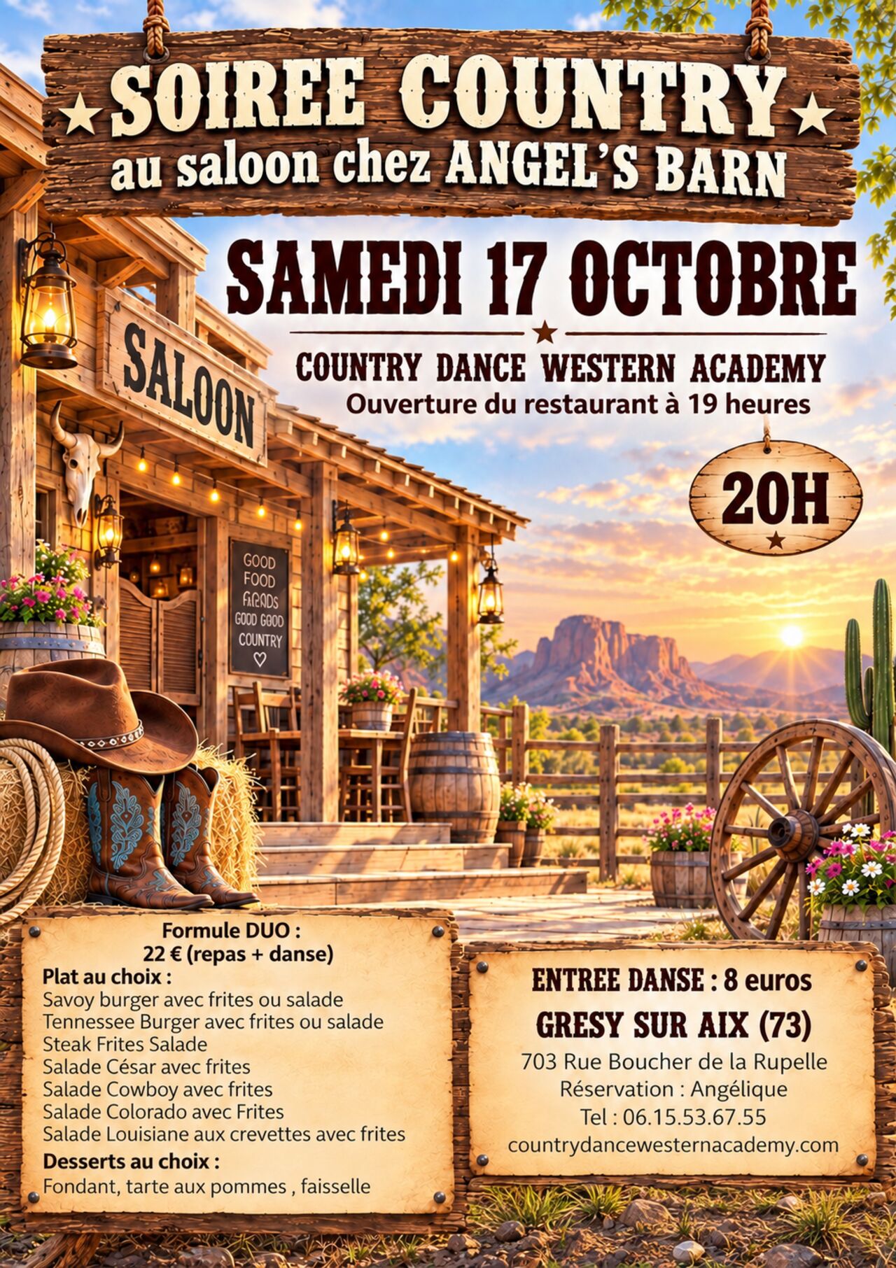 SAMEDI 17 OCTOBRE : SOIREE COUNTRY