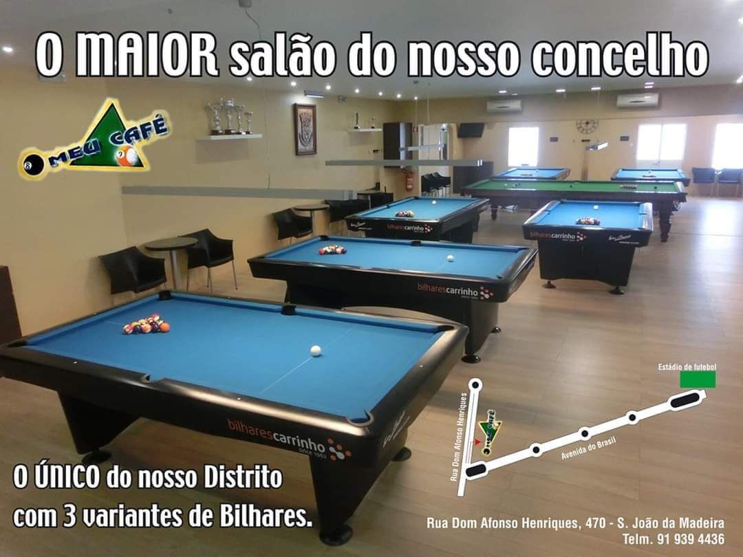 O único salão do concelho com 3 variedades de Bilhar.