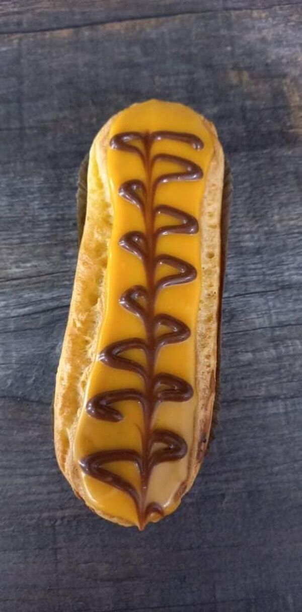 Crème pâtissière aromatisée à la compote d’orange et crème pâtissière au chocolat! 