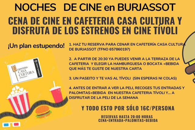 Oferta de Cena+Entrada cine+Palomitas