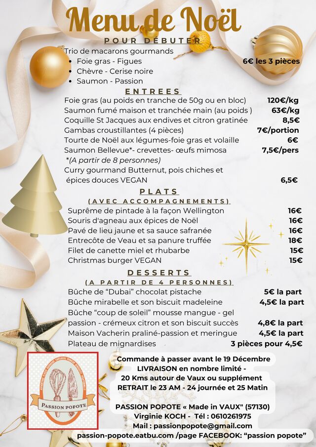 MENU NOEL 2025