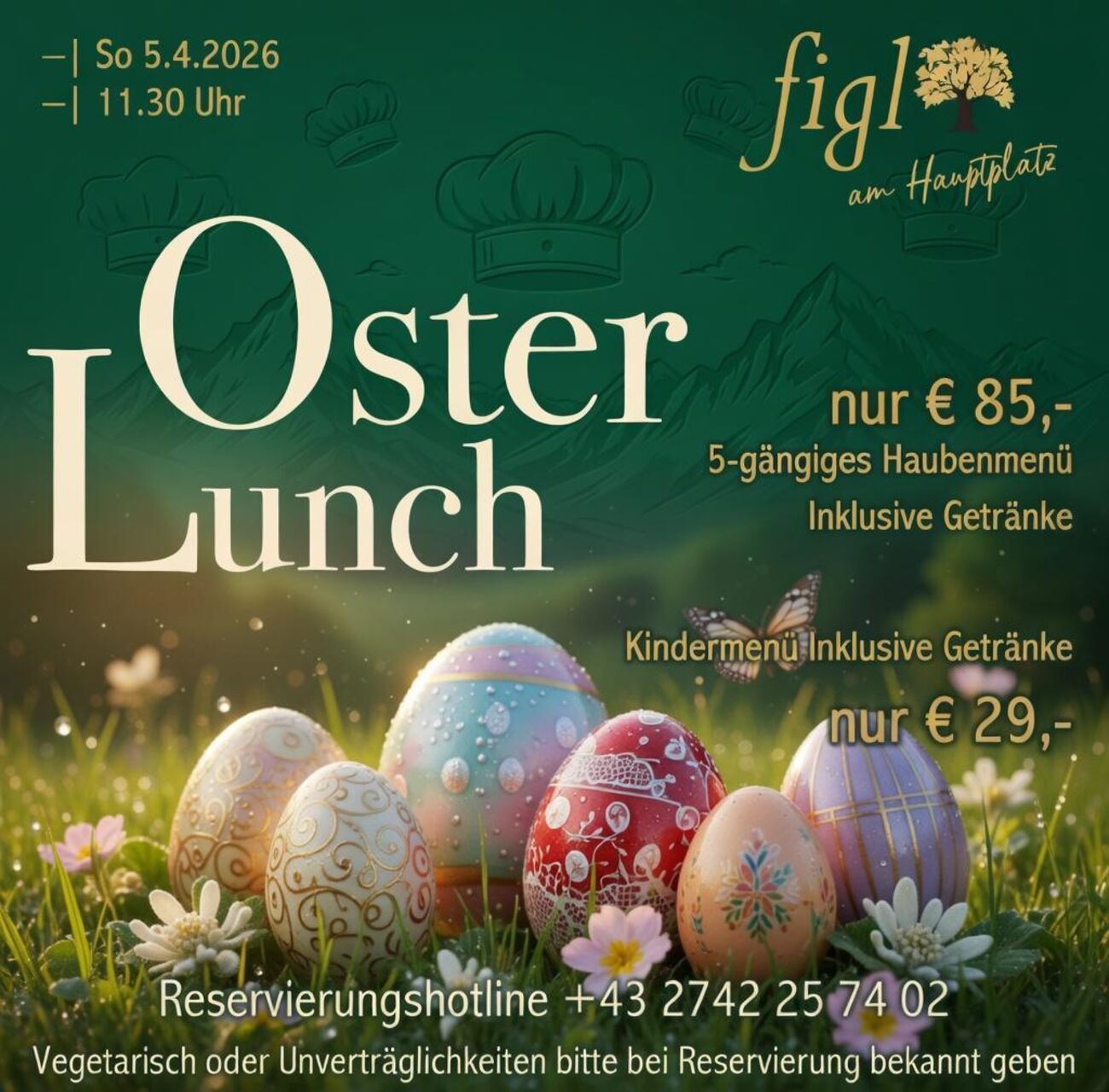 OSTERLUNCH IM FIGL – Genuss für die ganze Familie
