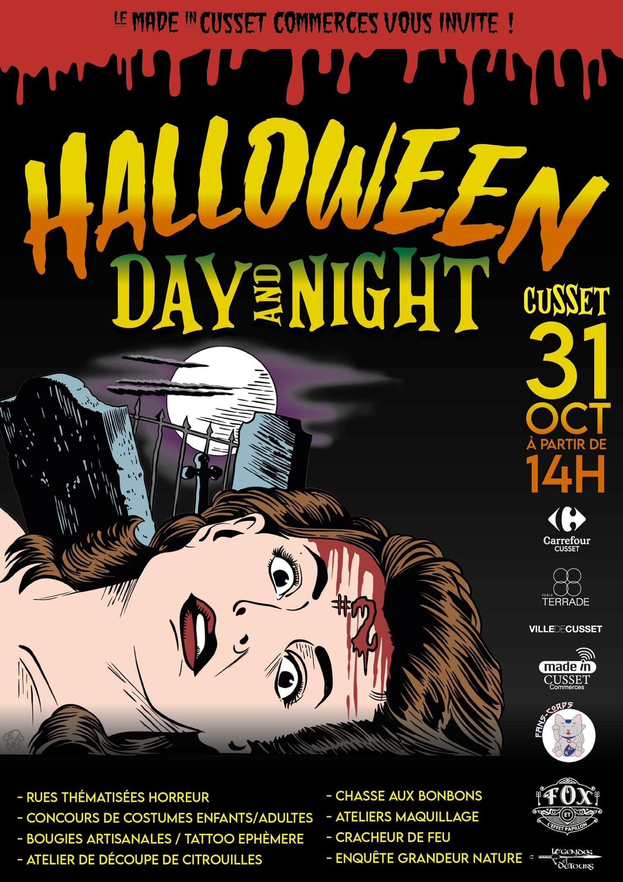 Halloween day and night