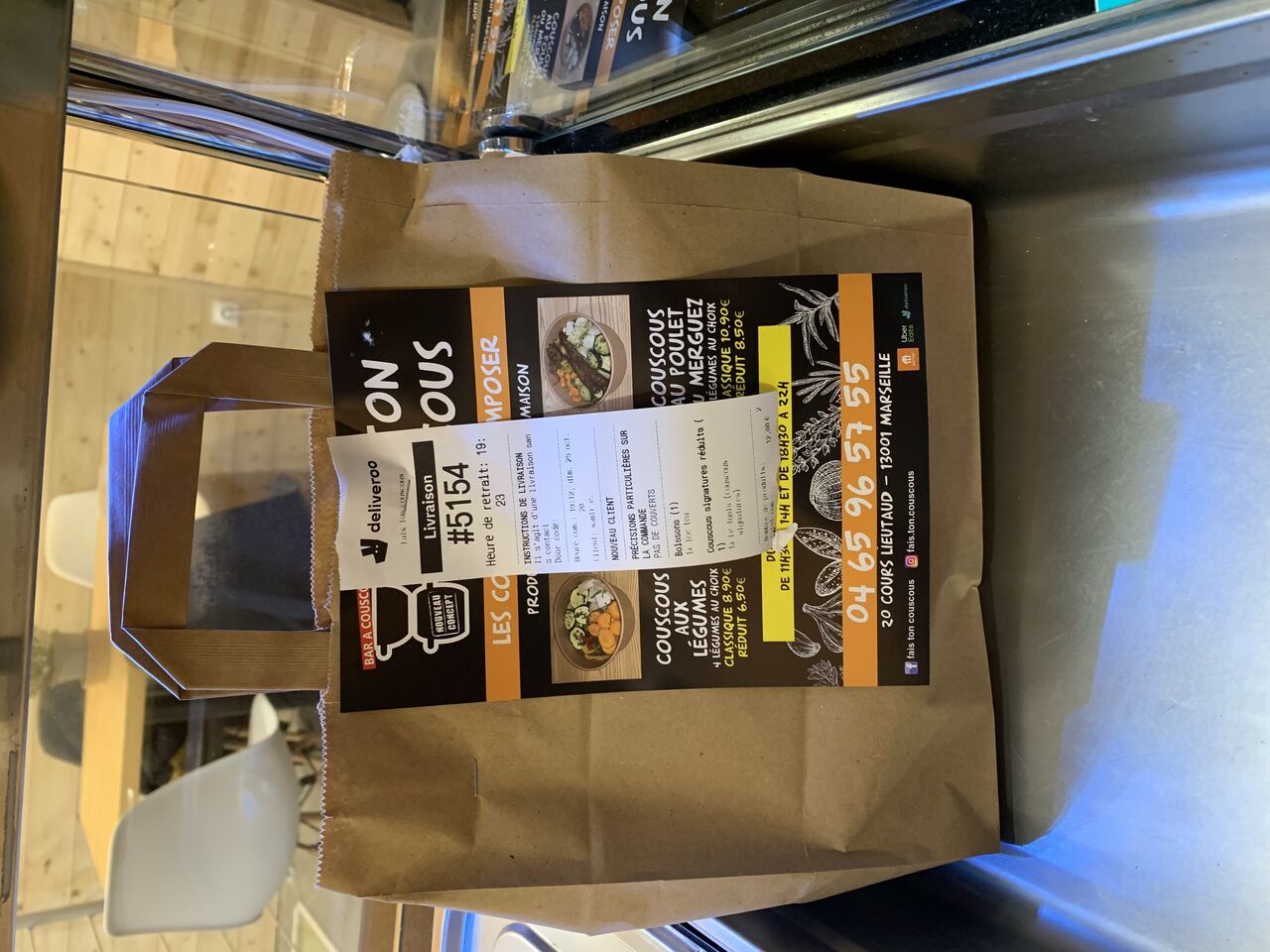 Livraison via deliveroo et uber eat