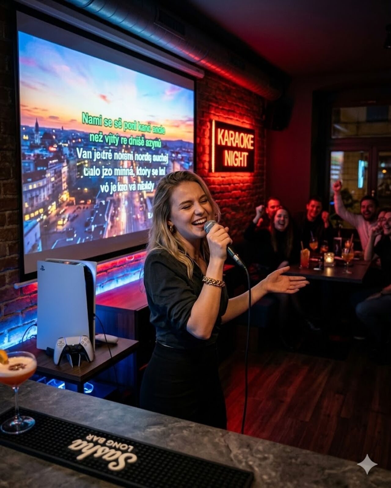 Drink v ruce, mikrofon v druhé. Co víc si přát?