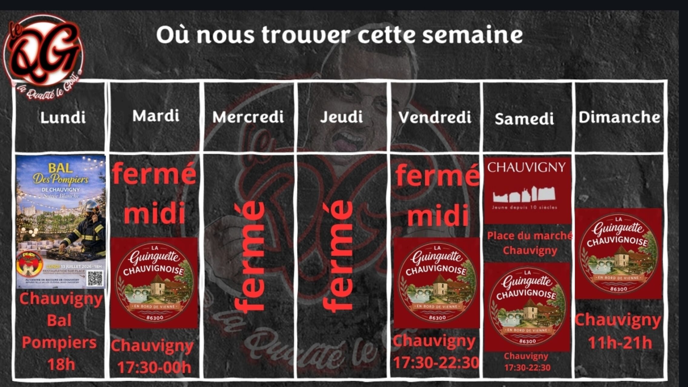 Planning du 13 juillet au 19 juillet