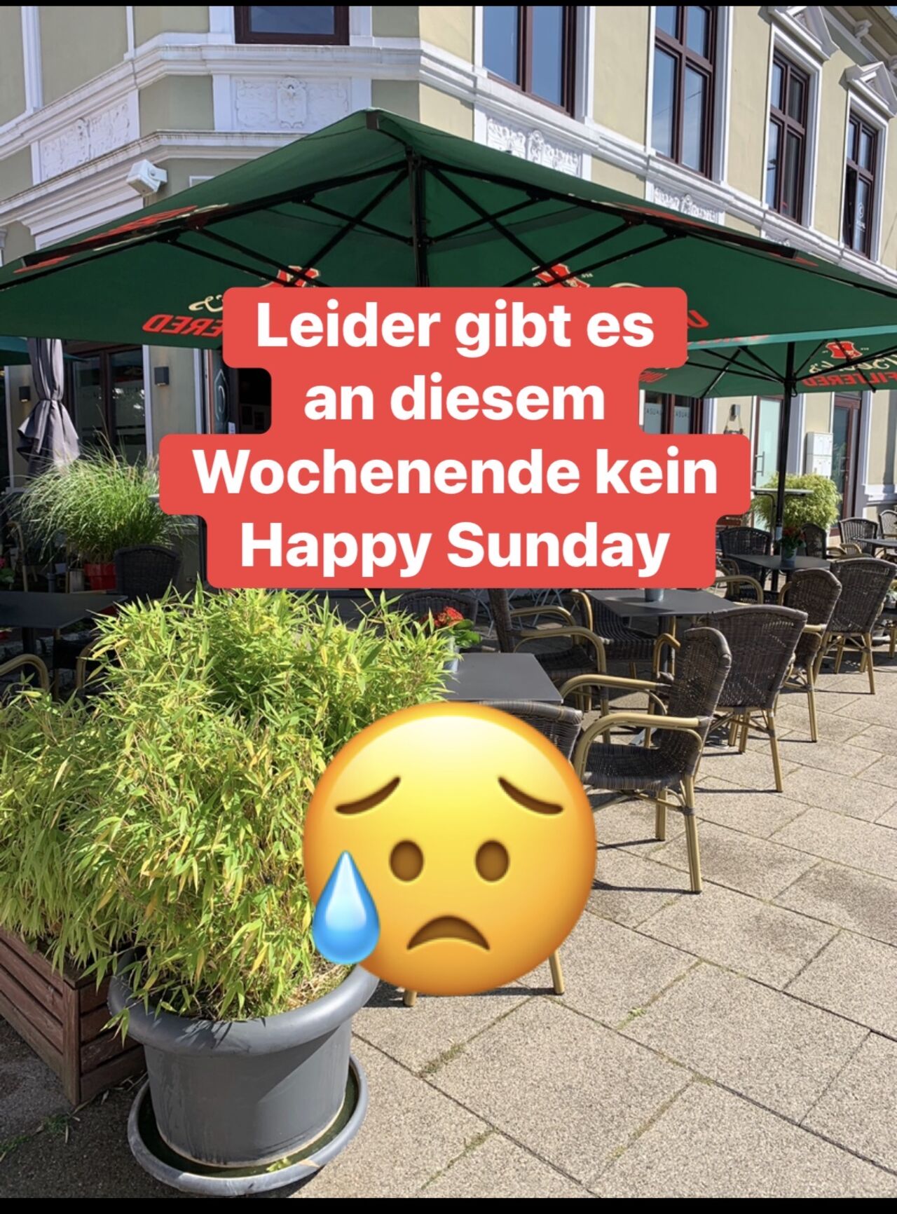 Am Sonntag, den 26.7.26 gibt es leider keinen Happy Sunday 😥