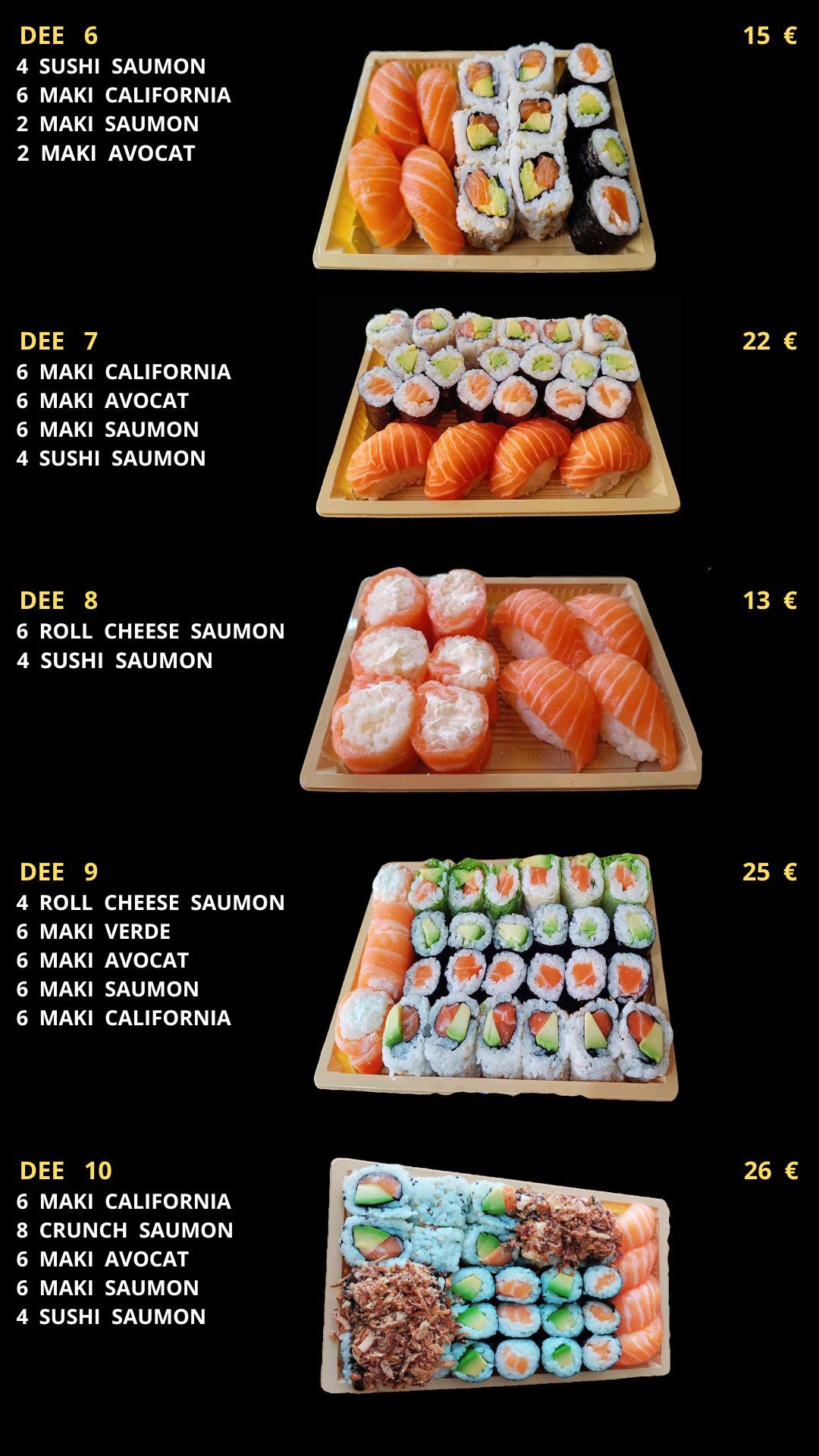 NOS PLATEAUX SUSHIS