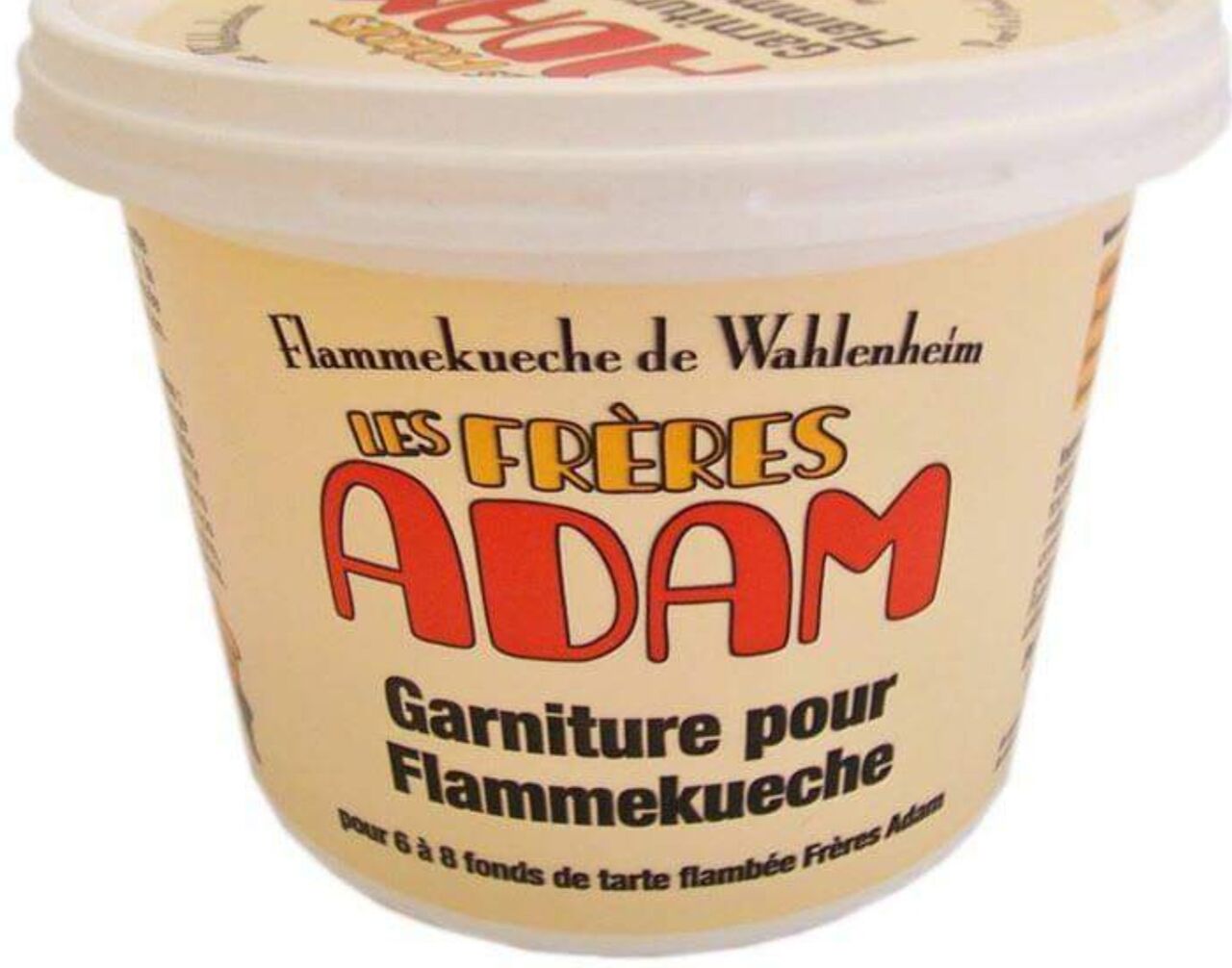 Garniture pour tartes flambées Ferme Adam - pot 500gr - 2,79€ au kilo 4,60€