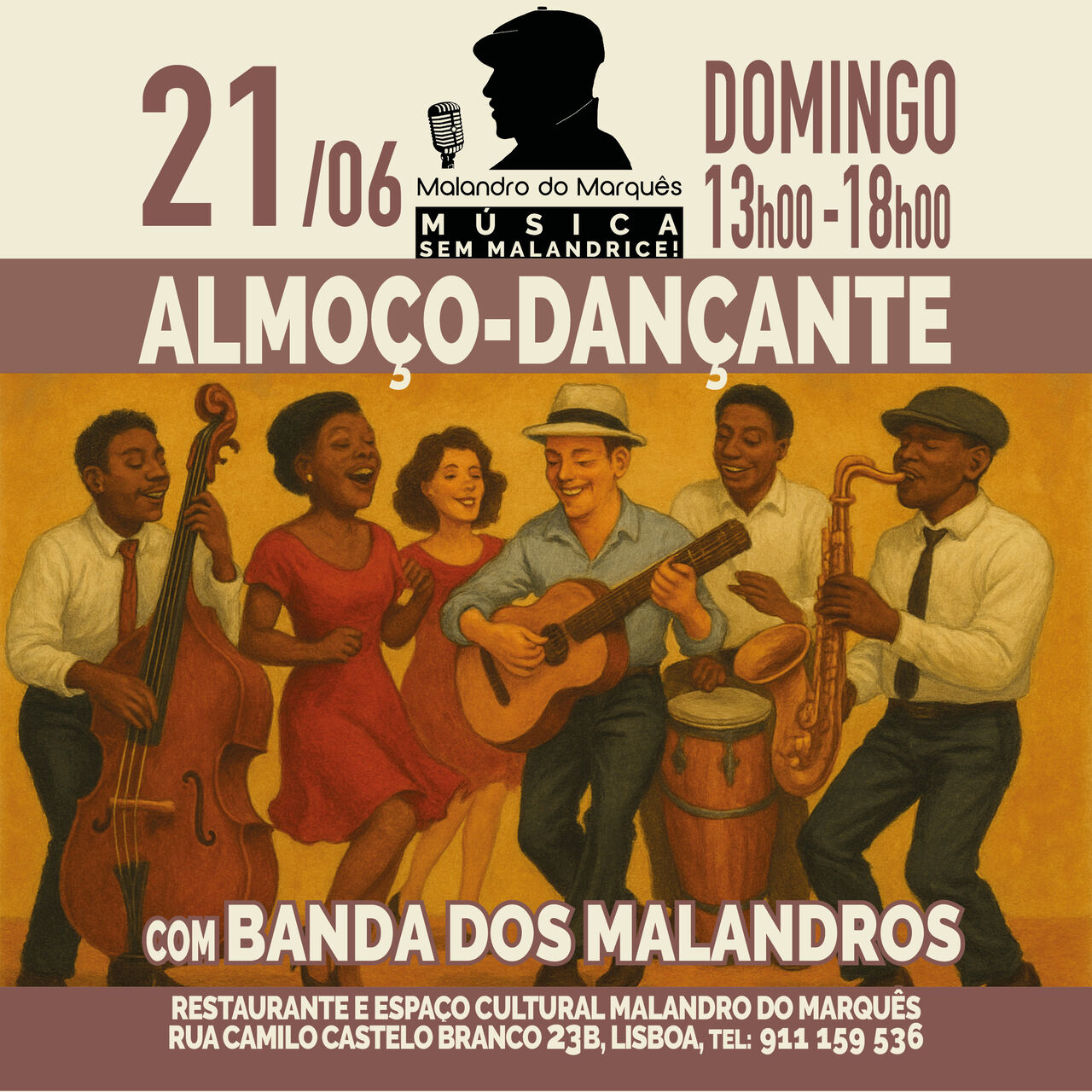 Almoço-Dançante com Banda dos Malandros