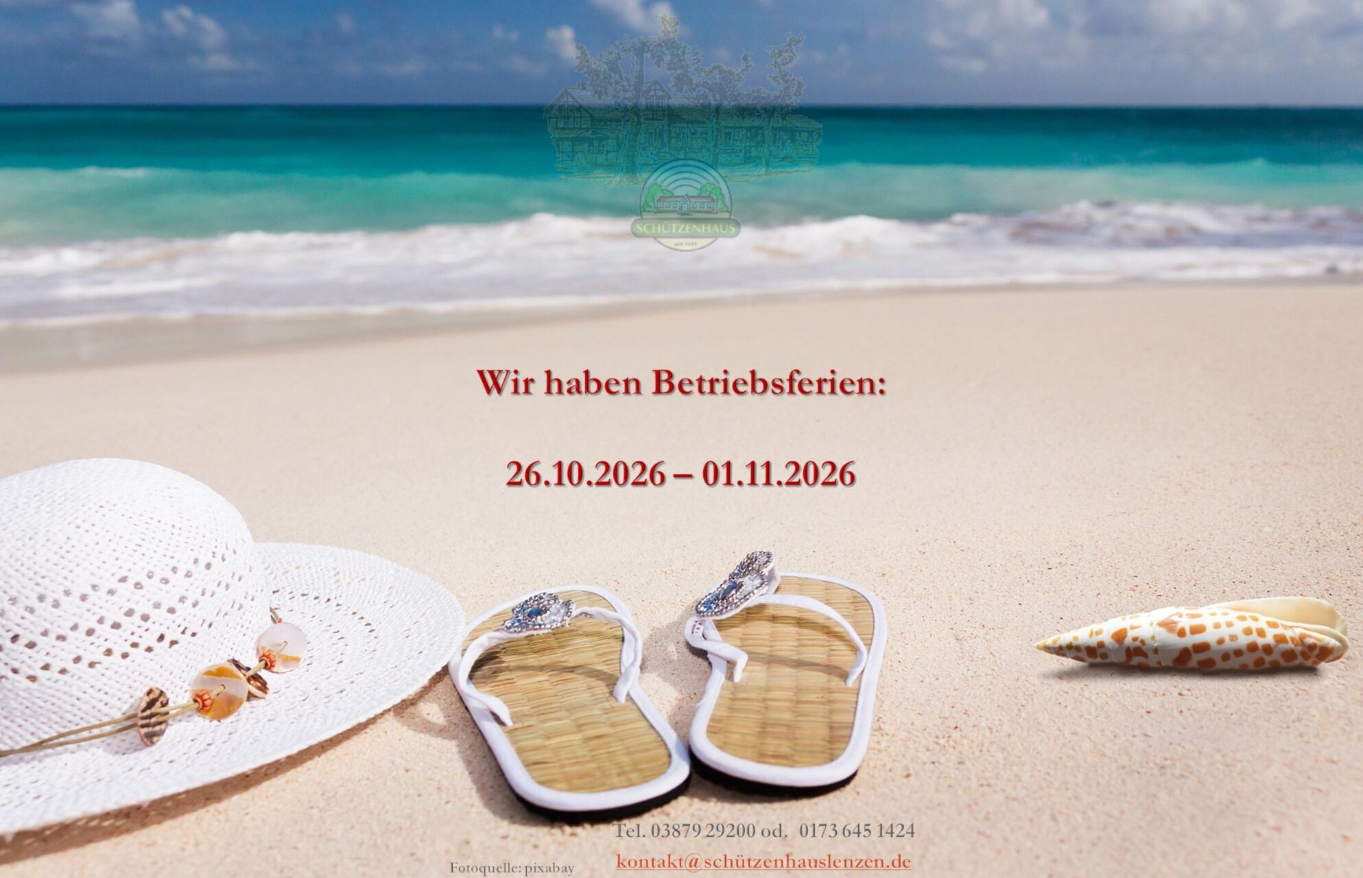 26.10. - 01.11.2026 Betriebsferien