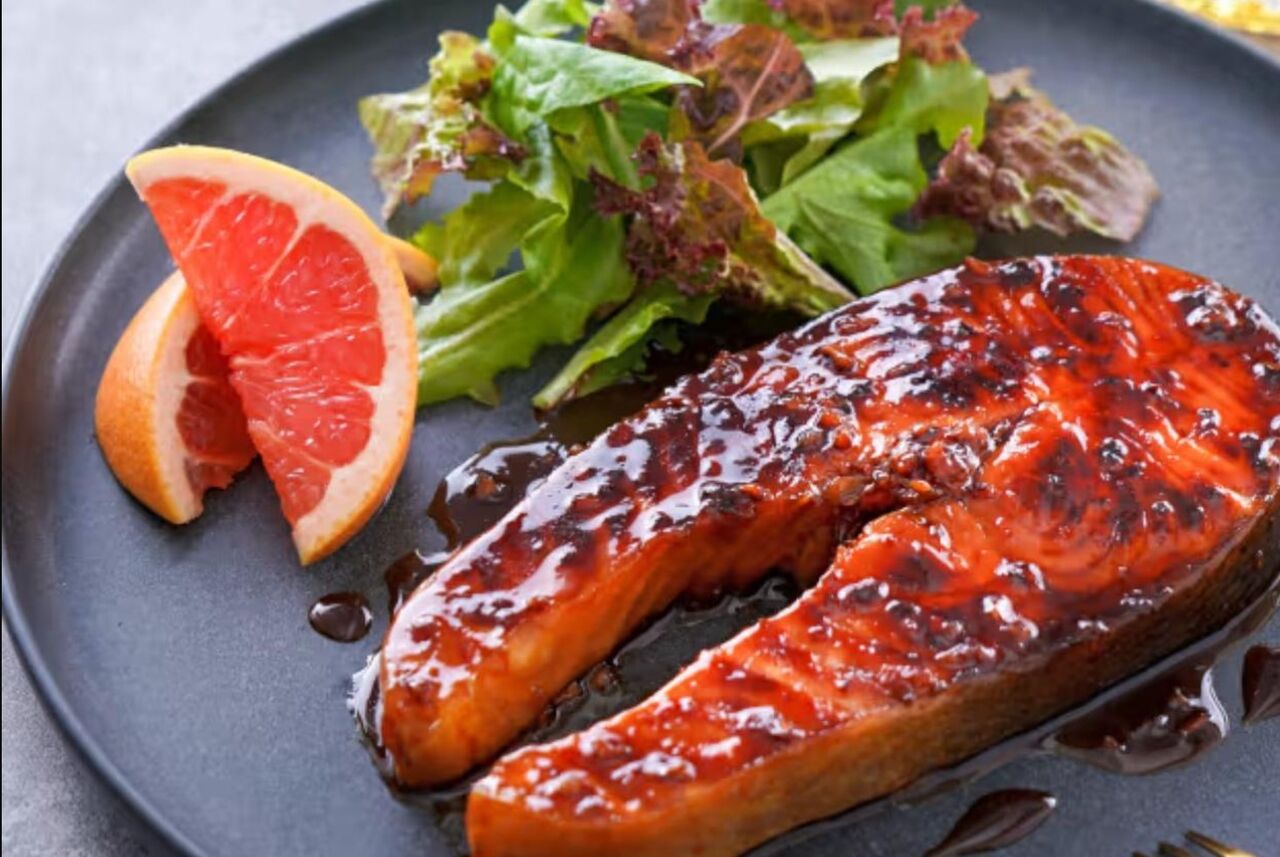 Salmón con salsa teryaky