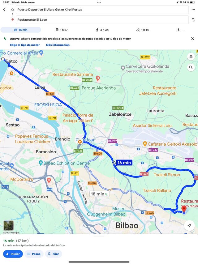 Desde el Puerto Deportivo de Getxo