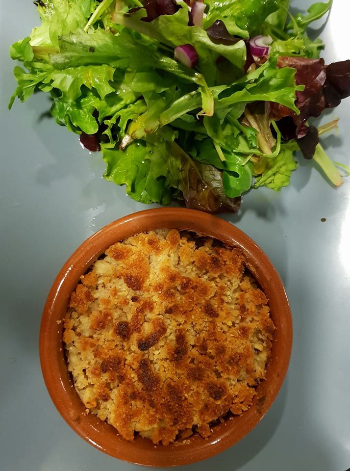 Mackerel' s crumble with parmesan cheese