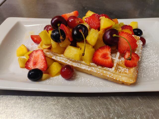 Brusselse wafel met vers fruit