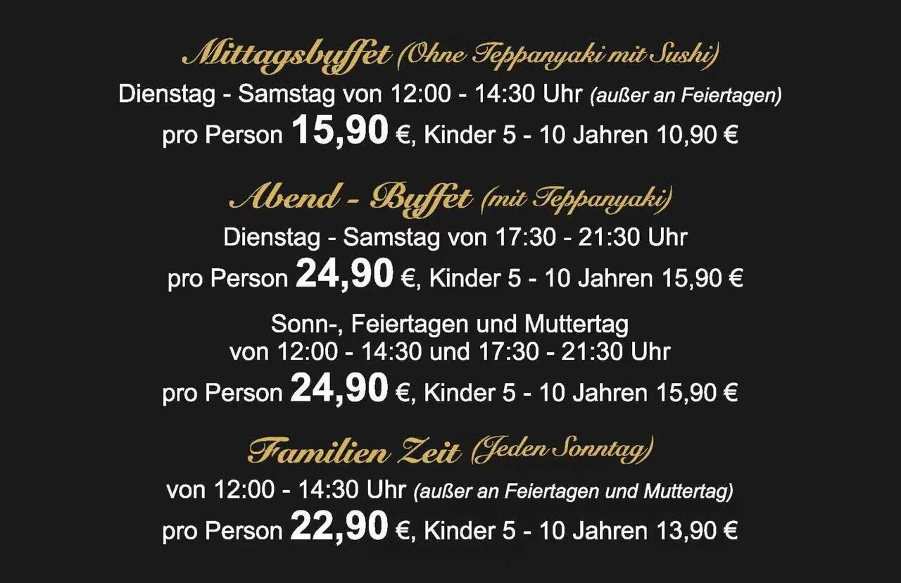 Buffet Preis