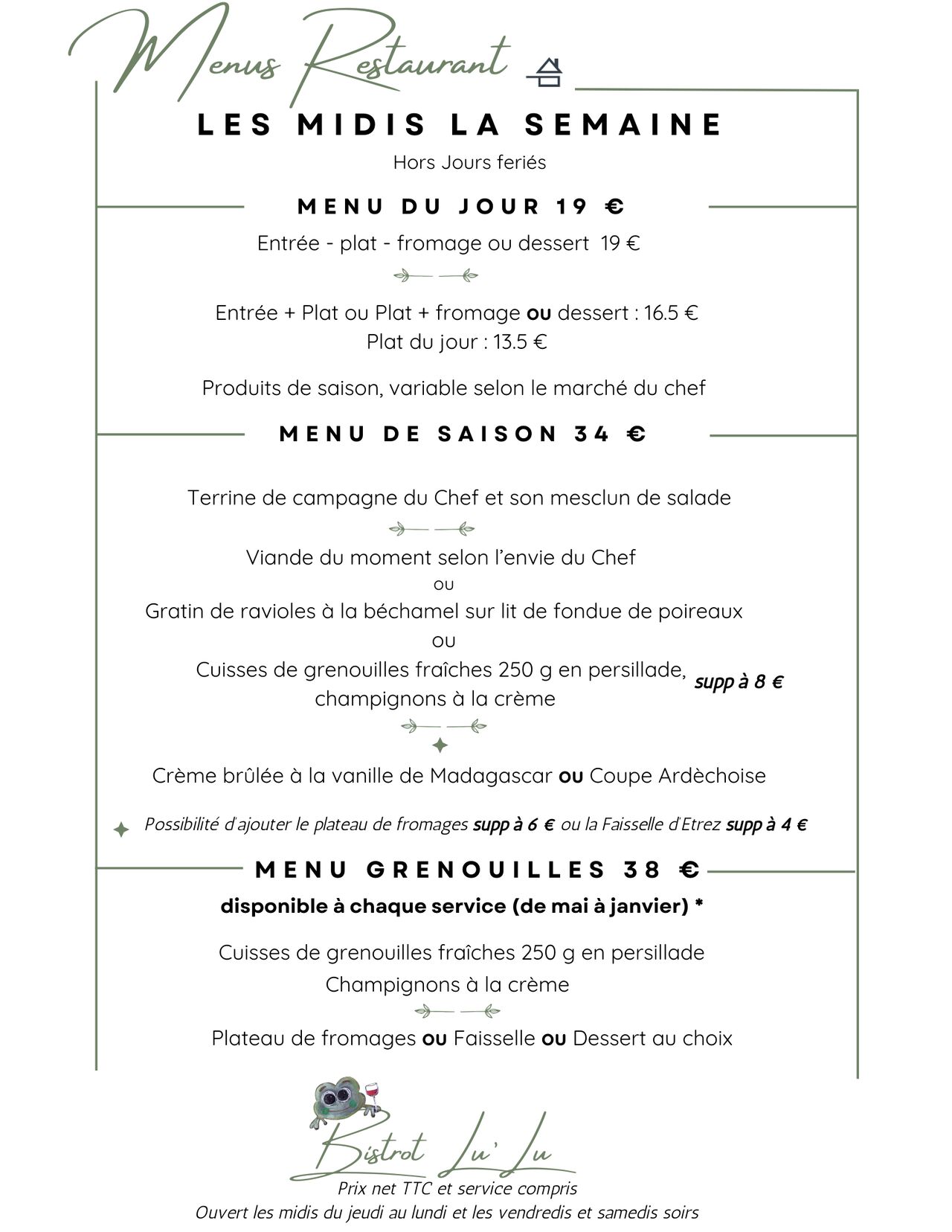 MENU SEMAINE